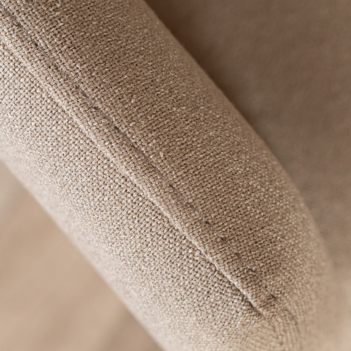 Scandinavian dining room chair on wheels Runa recycled fabric taupe - image 3