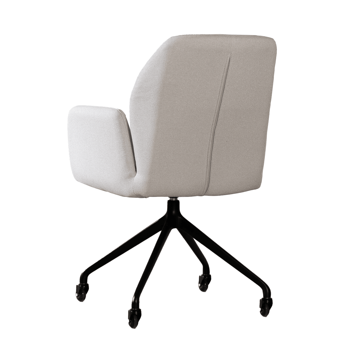 Scandinavian dining room chair on wheels Runa recycled fabric gray - image 14
