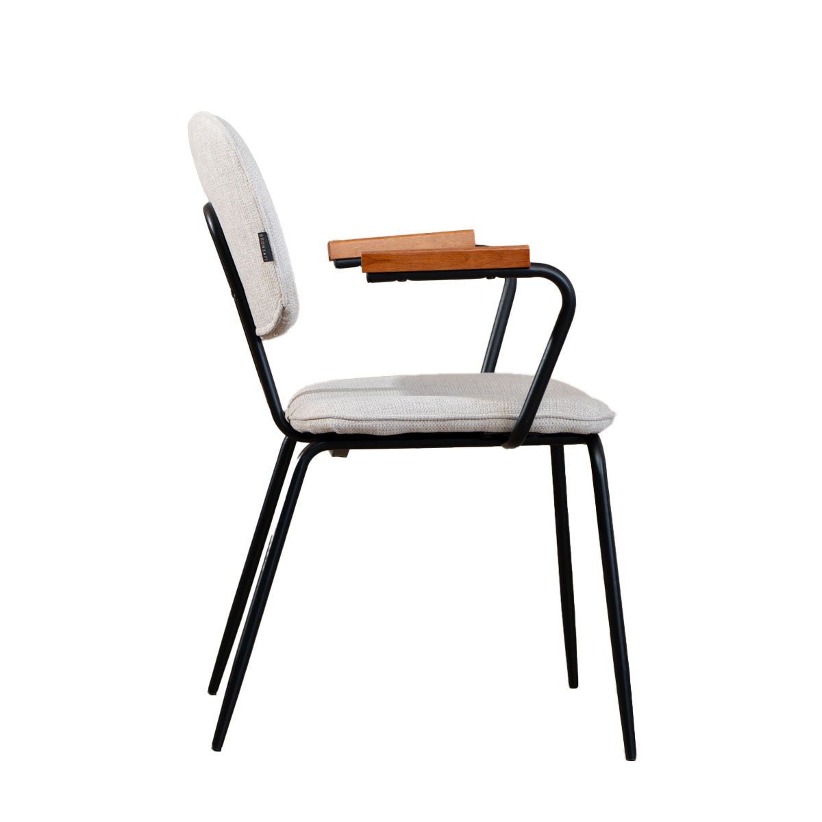 Scandinavian dining room chair Oskar beige recycled fabric - image 9