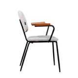 Scandinavian dining room chair Oskar beige recycled fabric - image 9