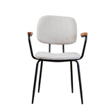 Scandinavian dining room chair Oskar beige recycled fabric - image 8