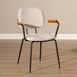 Scandinavian dining room chair Oskar beige recycled fabric - image 3