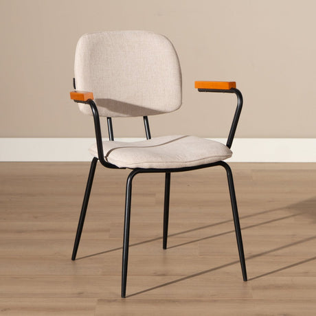 Scandinavian dining room chair Oskar beige recycled fabric - image 3