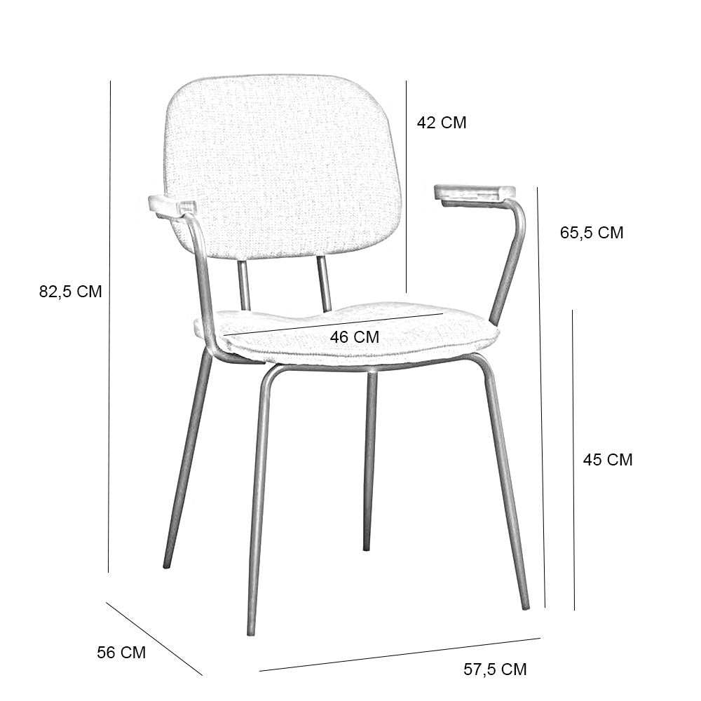Scandinavian dining room chair Oskar beige recycled fabric - image 1