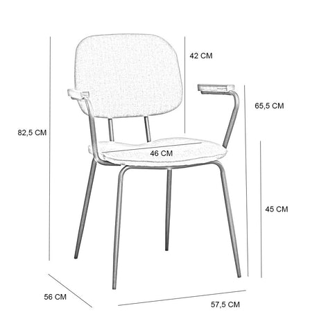 Scandinavian dining room chair Oskar beige recycled fabric - image 1