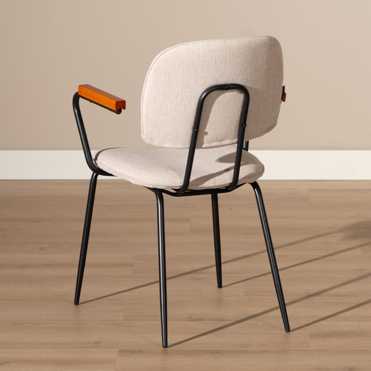 Scandinavian dining room chair Oskar beige recycled fabric - image 6