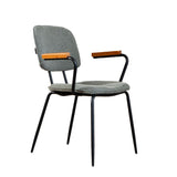 Scandinavian dining room chair Oskar green recycled fabric Recycled polyester