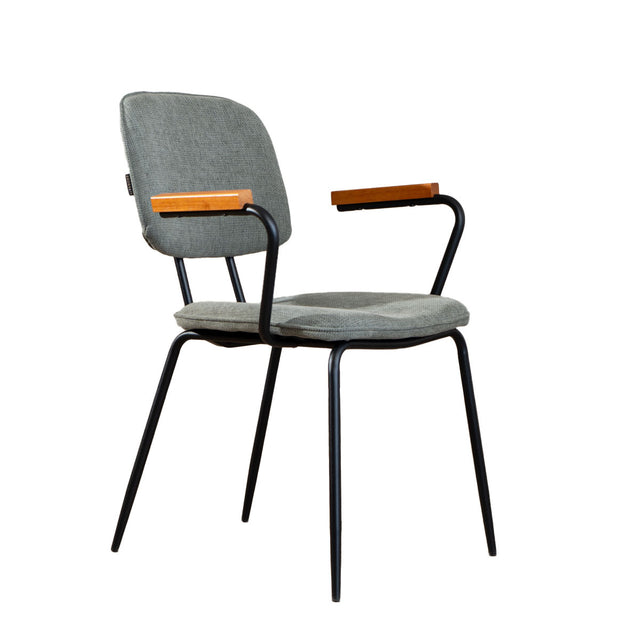 Scandinavian dining room chair Oskar green recycled fabric Recycled polyester
