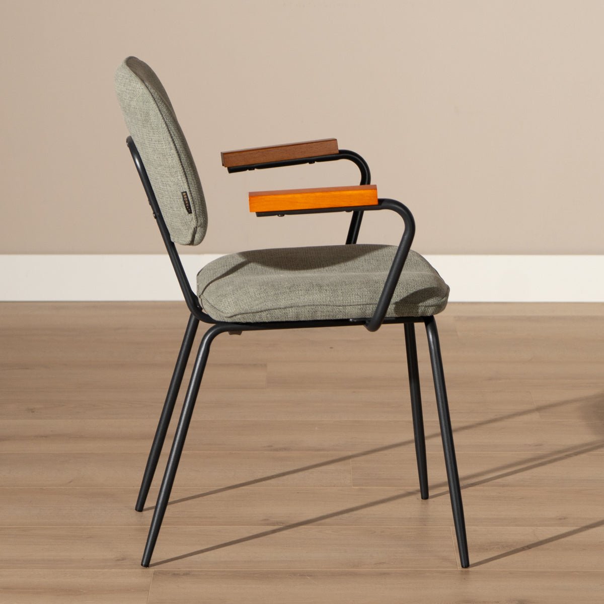 Scandinavian dining room chair Oskar green recycled fabric - image 5