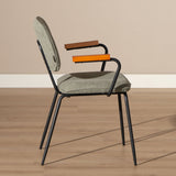 Scandinavian dining room chair Oskar green recycled fabric - image 5