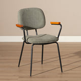 Scandinavian dining room chair Oskar green recycled fabric - image 3