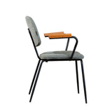 Scandinavian dining room chair Oskar green recycled fabric - image 9