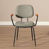 Scandinavian dining room chair Oskar green recycled fabric - image 4