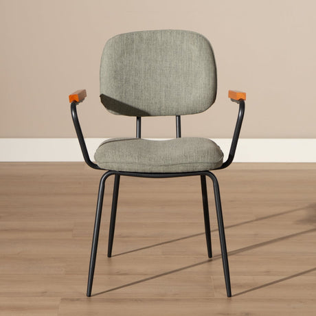 Scandinavian dining room chair Oskar green recycled fabric - image 4