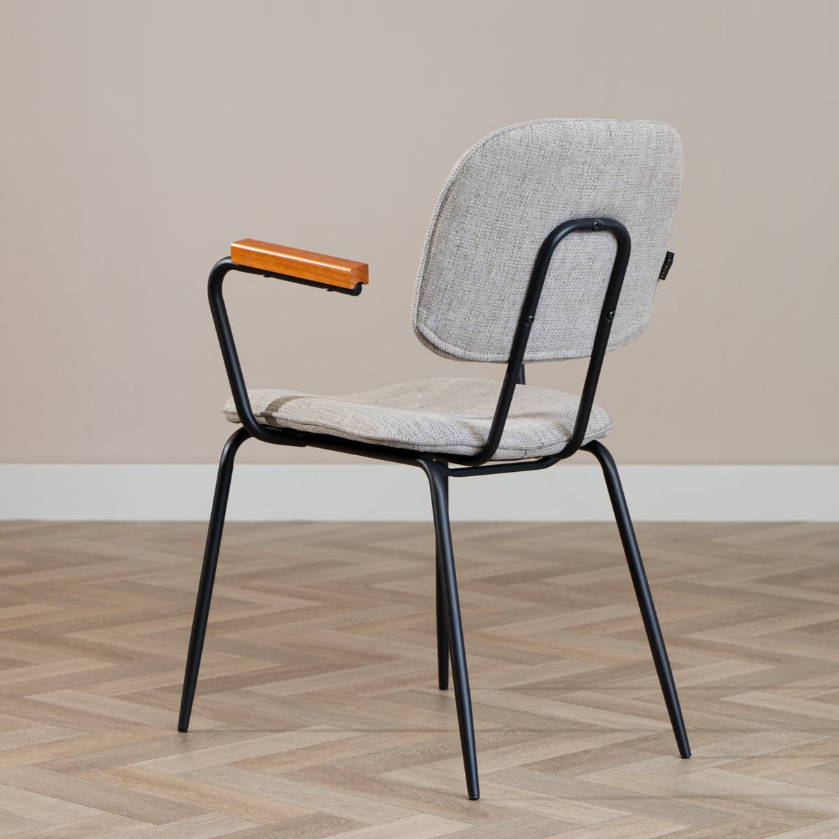 Scandinavian dining room chair Oskar taupe recycled fabric Recycled polyester