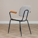 Scandinavian dining room chair Oskar taupe recycled fabric Recycled polyester