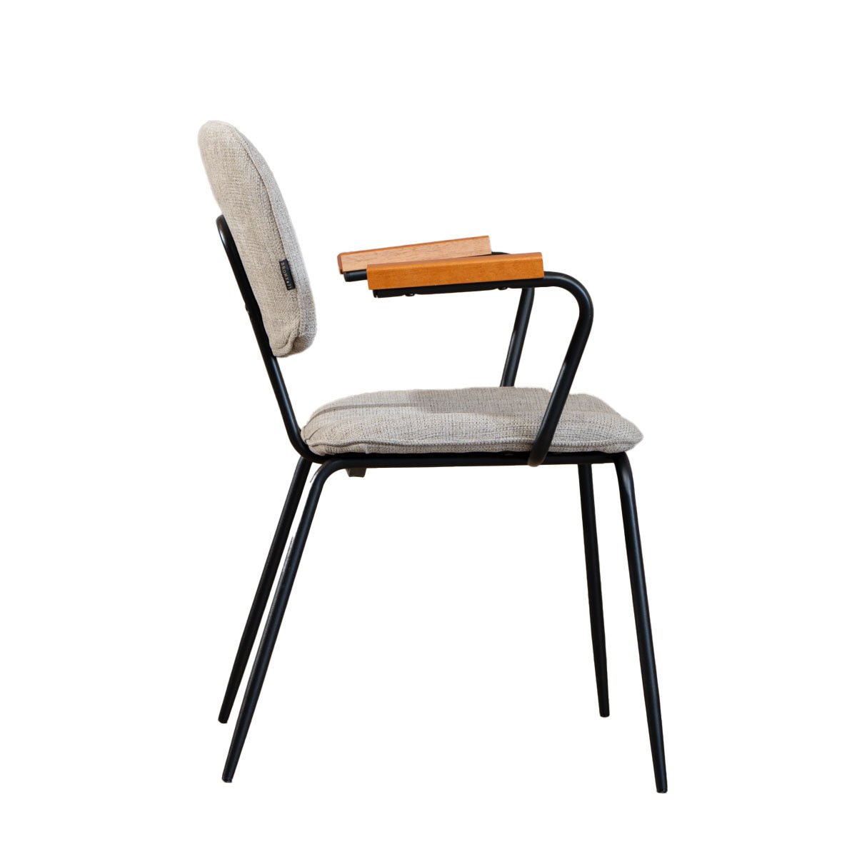 Scandinavian dining room chair Oskar taupe recycled fabric Recycled polyester
