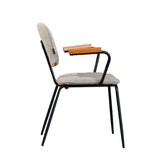 Scandinavian dining room chair Oskar taupe recycled fabric Recycled polyester