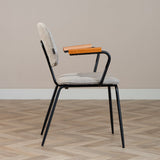 Scandinavian dining room chair Oskar taupe recycled fabric Recycled polyester