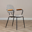 Scandinavian dining room chair Oskar taupe recycled fabric Recycled polyester