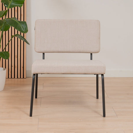 Scandinavian armchair Aspen beige recycled fabric - image 3
