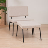 Scandinavian armchair Aspen beige recycled fabric - image 2