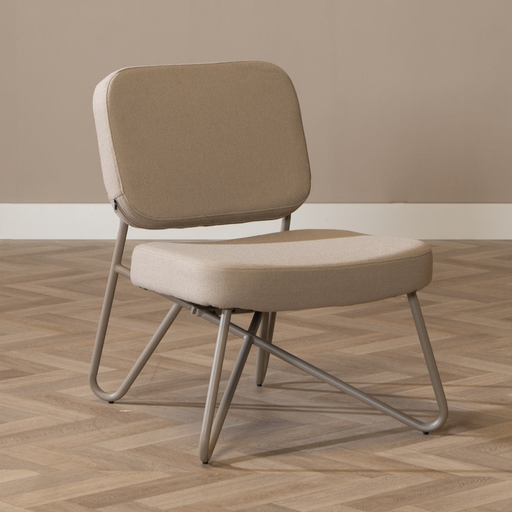Scandinavian armchair Viggo taupe recycled fabric Recycled polyester