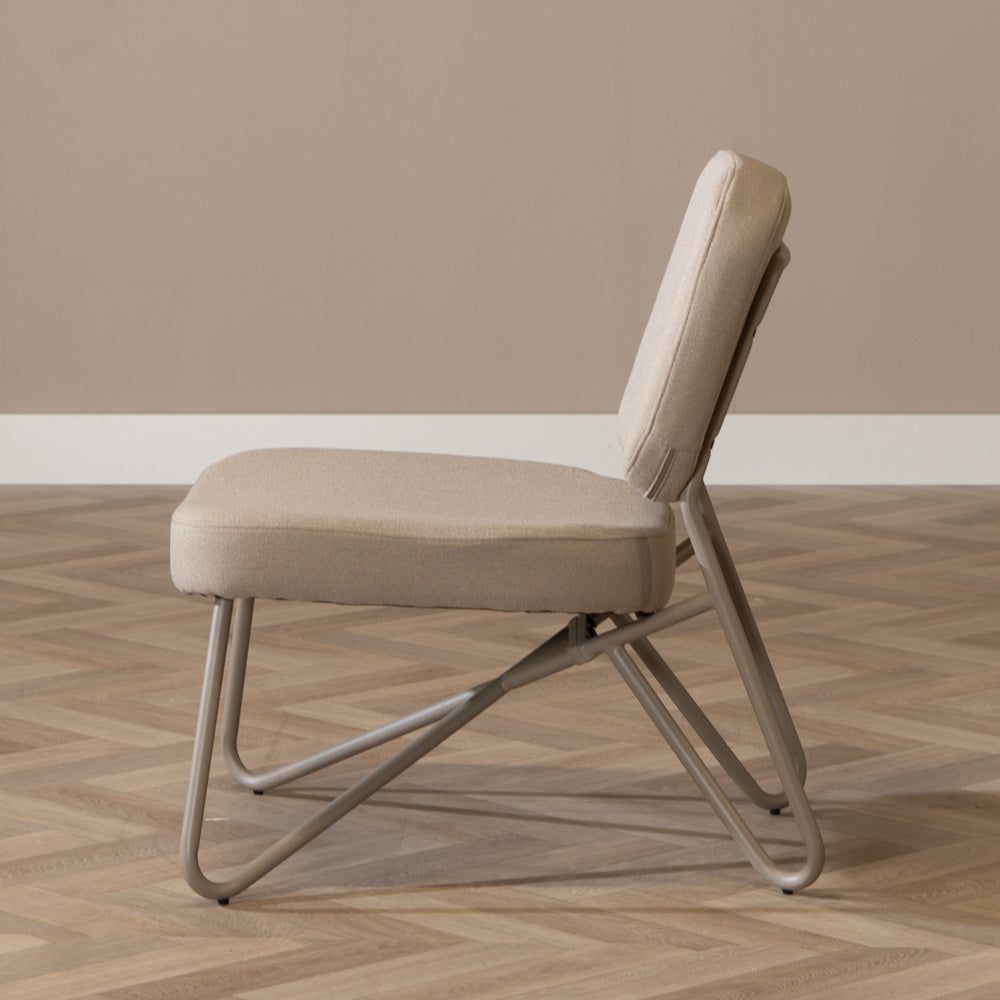Scandinavian armchair Viggo taupe recycled fabric Recycled polyester