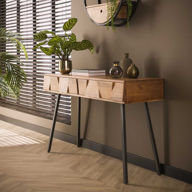 Dressing table Alisa DH Interior Acacia LxWxH 125x46x23 Acacia wood Atmospheric photo diagonal front view