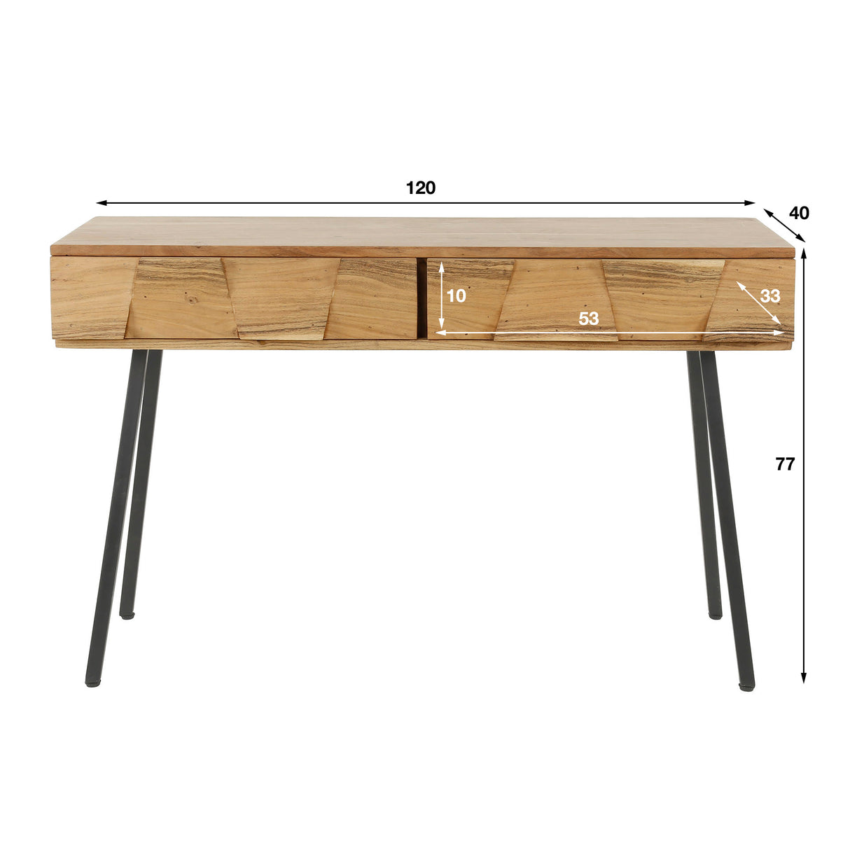 Dressing table Alisa DH Interior Acacia LxWxH 125x46x23 Acacia wood White photo size indication