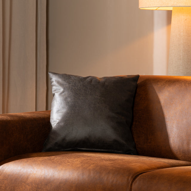Decorative cushion Kyla eco-leather anthracite 45 x 45 cm