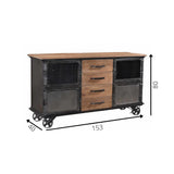 Sideboard Bryce Dimehouse Brown LxWxH 153x80x40 Mango wood White photo size indication