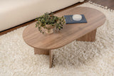 Salontafels-Ovale salontafel walnoot melamine - Japandi - 119x60 cm - Sota-Dimehouse