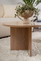 Salontafels-Ovale salontafel walnoot melamine - Japandi - 119x60 cm - Sota-Dimehouse
