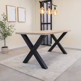 Lenzo Robson Oak table top Dimehouse Brown LxWxH 182x83x7 Melamine Atmospheric photo diagonal front view