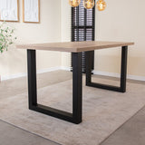 Lenzo Robson Oak table top Dimehouse Brown LxWxH 192x103x7 Melamine Atmospheric photo diagonal front view