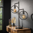 Table lamp Hennes DH Interior Charcoal LxWxH 61x40x12 Metal Atmospheric photo diagonal front view