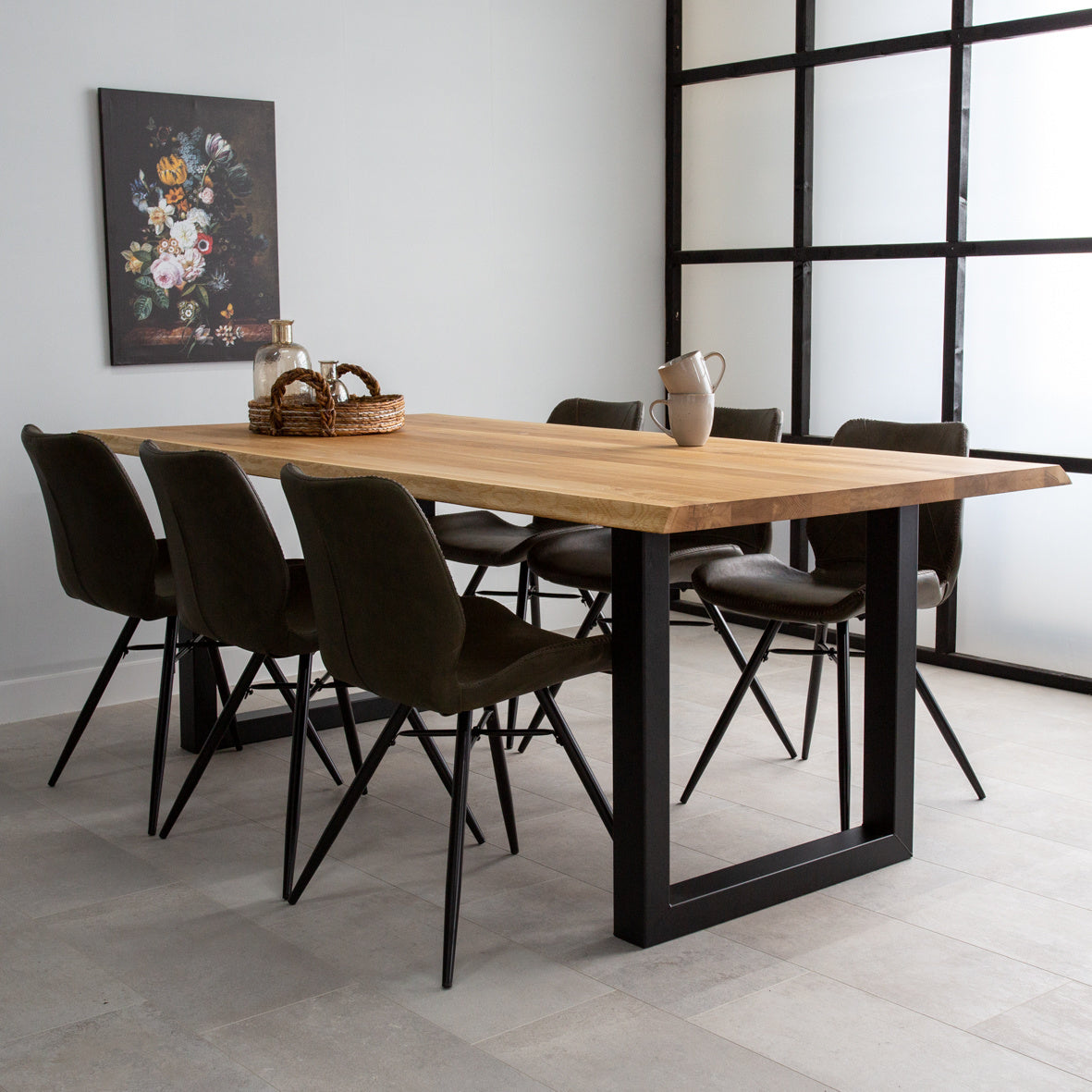 Table base U-Frame metal black (set of 2)