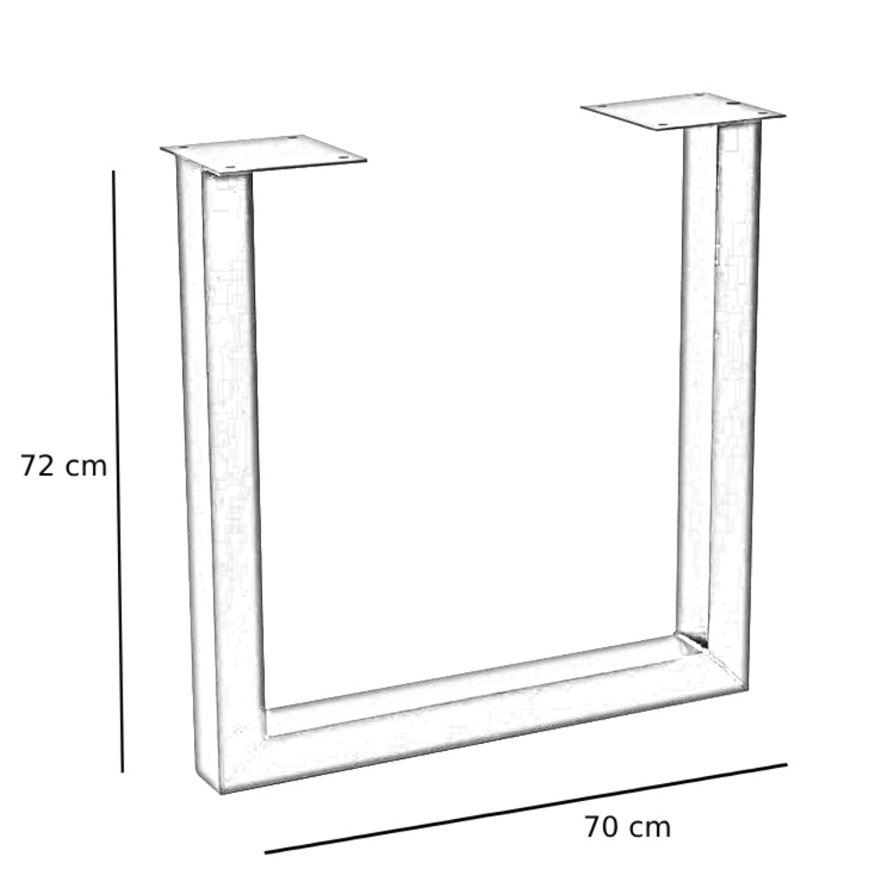 Table base U-Frame metal black (set of 2)