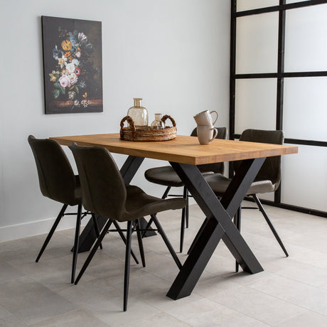 Table base X-Frame metal black (set of 2) - image 1