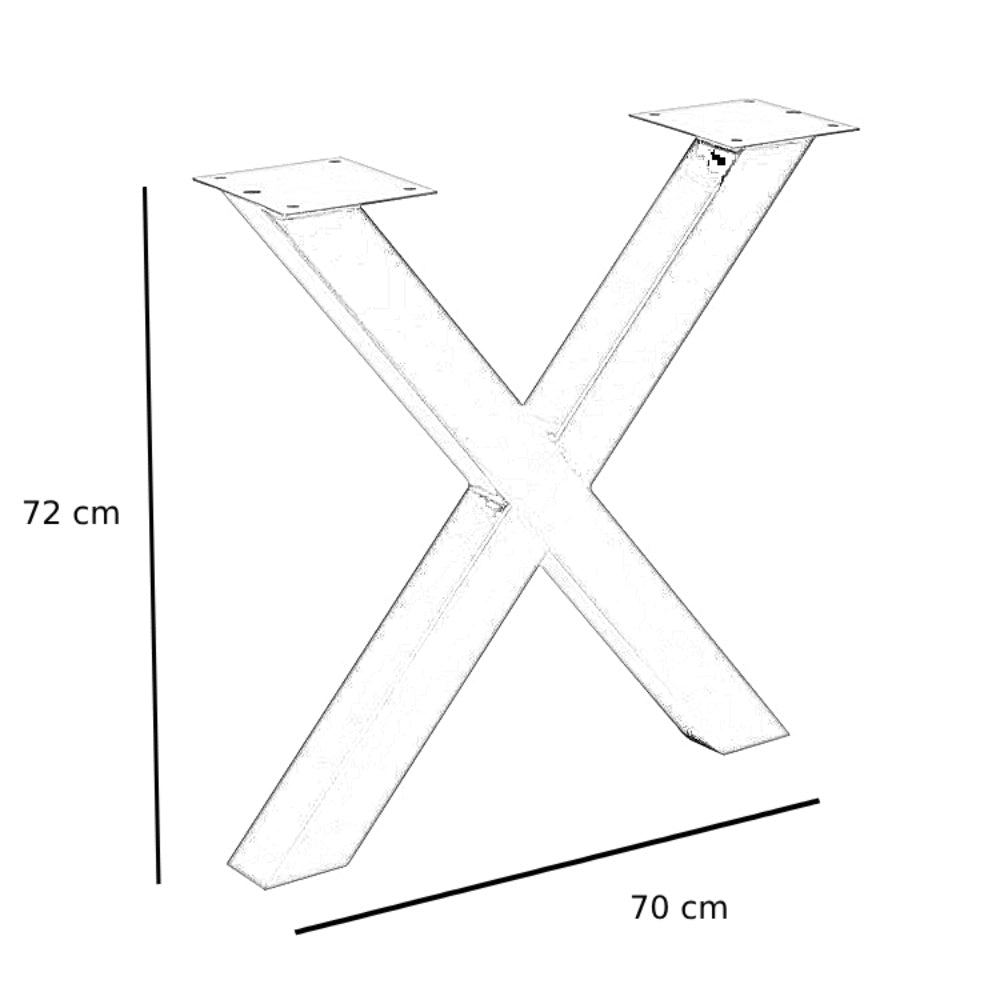 Table base X-Frame metal black (set of 2) - image 4