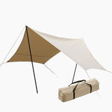 Luifel Tarp katoen beige 420x420x240 cm Dimehouse Beige LxBxH 66x16x14 Katoen Witfoto schuin vooraanzicht