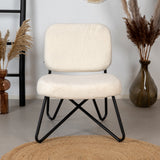 Teddy armchair Julia white Teddy fabric