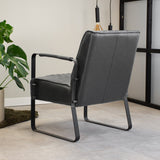 Fauteuil Peter Dimehouse Antraciet LxBxH 68x62x45 Kunstleer Sfeerfoto schuin achteraanzicht