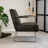 Fauteuil Peter Dimehouse Groen LxBxH 68x62x45 Kunstleer Sfeerfoto zijaanzicht