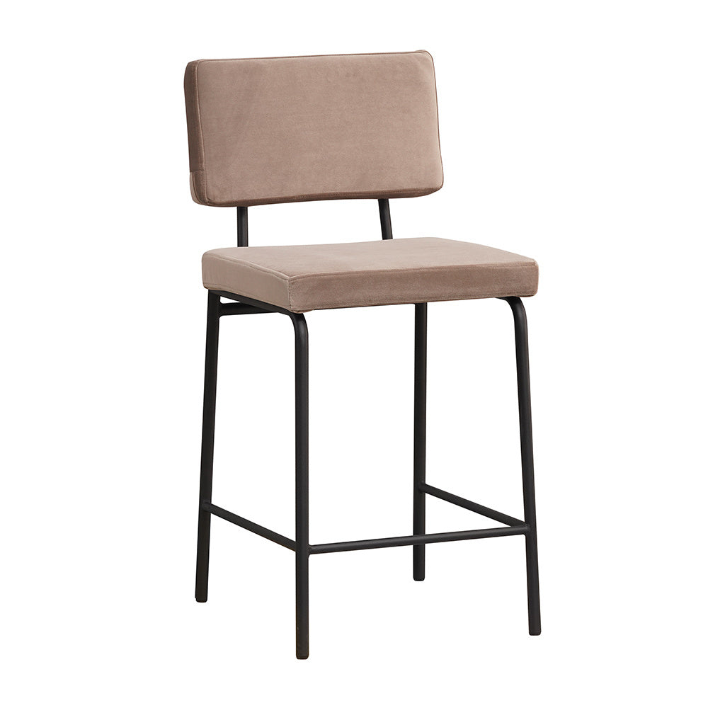 Velvet bar stool Aspen taupe 64-77 cm, 47 cm wide