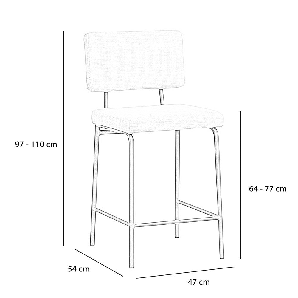 Velvet bar stool Espen taupe 64-77 cm - image 11