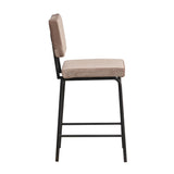 Velvet bar stool Espen taupe 64-77 cm - image 7