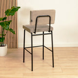 Velvet bar stool Espen taupe 64-77 cm - image 3