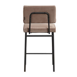 Velvet bar stool Espen taupe 64-77 cm - image 9